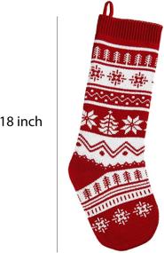 img 1 attached to 🧦 Set of 3 18-Inch Knit Christmas Stockings by JOYIN - Rustic Yarn Xmas Stockings for Family Holiday Decorations