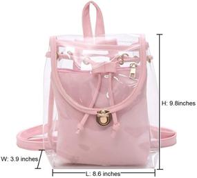 img 3 attached to Mini Clear Backpack: Transparent PVC Shoulder Bag with Removable Pouch - Stylish Handbag for Any Occasion!