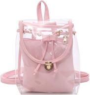 mini clear backpack: transparent pvc shoulder bag with removable pouch - stylish handbag for any occasion! logo