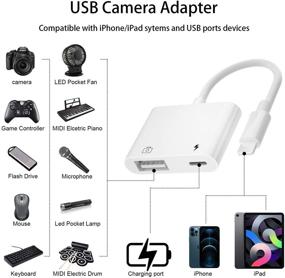 img 3 attached to USB Camera Adapter, 2 in 1 USB 3 Female OTG Adapter with Fast Charging Port Interface - Compatible for iPhone 11, 11 Pro, 11 Pro Max, X, XR, XS, XS Max, 8, 8 Plus, iPad Mini, Air, Pro - Enhanced SEO