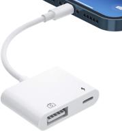 адаптер камеры usb, 2 в 1 адаптер usb 3 female otg с разъемом для быстрой зарядки - совместим с iphone 11, 11 pro, 11 pro max, x, xr, xs, xs max, 8, 8 plus, ipad mini, air, pro - улучшенный seo логотип