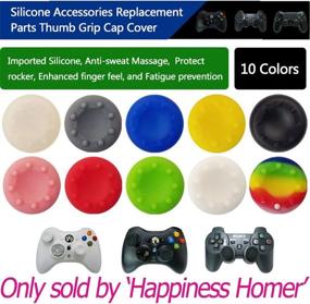 img 2 attached to 🎮 40 Pcs Colorful Silicone Thumb Stick Grips Cap Cover Replacement, Analog Controller Thumb Grip Cap Cover Accessories for PS2, PS3, PS4, Xbox 360, Xbox One Controller