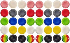 img 4 attached to 🎮 40 Pcs Colorful Silicone Thumb Stick Grips Cap Cover Replacement, Analog Controller Thumb Grip Cap Cover Accessories for PS2, PS3, PS4, Xbox 360, Xbox One Controller