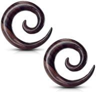 premium organic sono wood 🔸 spiral tapered hanger ear plugs - pair logo