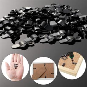 img 1 attached to 🖼️ Enhance Your Picture Hanging Experience with 100 Pieces of Black Metal Bow Shape Frame Turn Buttons