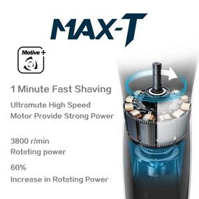 img 1 attached to 🪒 MAX-T Electric Shaver Razor for Men - Rechargeable Wet Dry Rotary Shaver with Pop Up Trimmer, LED Display, and IPX7 100% Waterproof - Adapter Charger Included (Model: 8101)