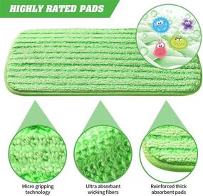 img 3 attached to 🧹 Senowi 5 Pack Reusable Microfiber Mop Pads Compatible with Swiffer Wetjet - Washable 12 InchX6 Inch Microfiber Mop Pad