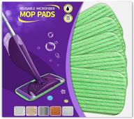 🧹 senowi 5 pack reusable microfiber mop pads compatible with swiffer wetjet - washable 12 inchx6 inch microfiber mop pad logo