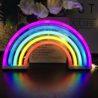 🌈 qiaofei rainbow neon light signs: vibrant rainbow wall decor for kids room, perfect children's gifts, usb/battery operated led night lights логотип