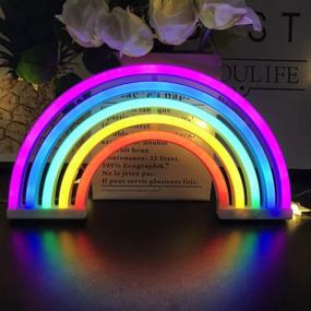 img 4 attached to 🌈 QiaoFei Rainbow Neon Light Signs: Vibrant Rainbow Wall Decor for Kids Room, Perfect Children's Gifts, USB/Battery Operated LED Night Lights