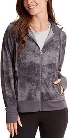 img 1 attached to 🧥 Stay Stylish and Warm with Danskin Women's Double Collar Full Zip Hooded Jacket