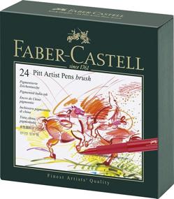 img 4 attached to 🖌️ Vibrant Multicolor Faber-Castel Pitt Artist Brush Pens - 24 Pack (167147): A Creative Essential!