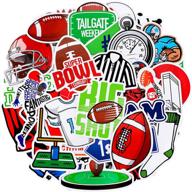 🏈 100-piece waterproof vinyl football stickers set for laptop, phone, water bottle, and more - cute sports decals for football fans! logo