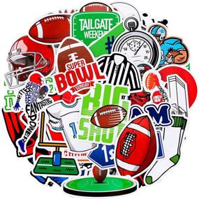 img 4 attached to 🏈 100-Piece Waterproof Vinyl Football Stickers Set for Laptop, Phone, Water Bottle, and More - Cute Sports Decals for Football Fans!