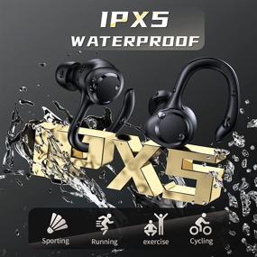 img 1 attached to 🎧 Waterproof Wireless Earbuds Bluetooth WQRTTID 2-in-1 TWS Deep Bass Earphones with Microphone, LED Digital Display for Sport, Running, Gym - In-Ear & Earhooks Bluetooth Headphones