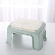 🪜 simple style abs plastic step stool - home, office, kindergarten - white with blue логотип