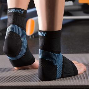 img 2 attached to Copper Fit ICE Plantar Fasciitis Compression Ankle Sleeve: Cooling Menthol Infused, 1 Pair