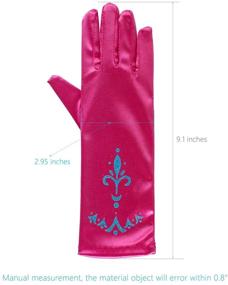 img 3 attached to Princess Birthday Wedding Holiday Costume Girls' Accessories for Special Occasion Gloves