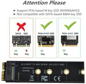 img 3 attached to 🔌 Адаптер карты M.2 NVME SSD для MacBook Air Pro Retina (2013-2017), набор Sensico NVME/AHCI для модернизации SSD для моделей A1465, A1466, A1398, A1502 (не совместим с MacBook Pro начала 2013 года) - черный длинный адаптер.