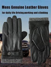 img 1 attached to Frlozs Leather Lambskin Cashmere Motorcycle Men's Accessories