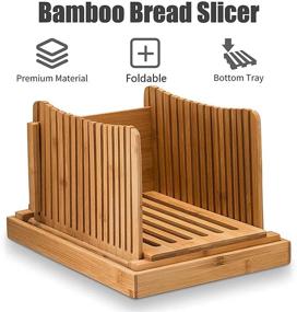 img 2 attached to 🍞 Bamboo Bread Slicer with Crumb Tray - Foldable Storage & Adjustable Slice Thickness - Ideal for Homemade Bread, Cakes, Bagels