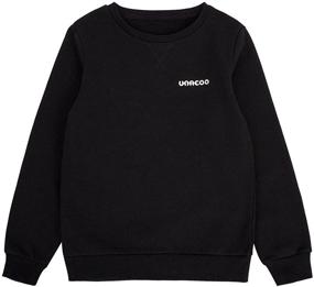 img 2 attached to 👕 UNACOO Brushed Fleece Crewneck Sweatshirts: Boys' Clothing and Trendy Hoodies & Sweatshirts