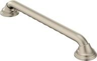 🛁 moen r8712d3gbn home care 12-inch designer bathroom safety grab bar with enhancing curl grip, brushed nickel logo