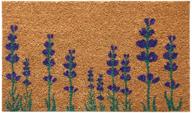 🌸 18x30 rubber-cal purple english lavender flower outdoor welcome mat логотип