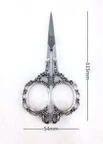 img 3 attached to Yueton Vintage European Style Plum Blossom Embroidery Scissors - Elegant Silver Needlework Tool