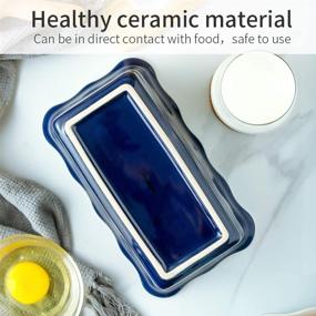 img 1 attached to 🍞 Joyroom Ceramic Bread Loaf Pan - Rectangular Baking Pan for Bread, 9 x 5 inch Size, Circle Collection (Indigo)