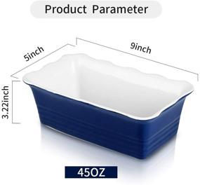 img 2 attached to 🍞 Joyroom Ceramic Bread Loaf Pan - Rectangular Baking Pan for Bread, 9 x 5 inch Size, Circle Collection (Indigo)