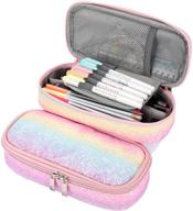 🌈 rainbow pencil case for girls kids soft pen box pouch with personalized name label logo