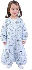 img 4 attached to Cozy Cotton Baby Wearable Blanket featuring Happy Cherry Cartoon Design – Warm Pajamas for a Good Night's Sleep