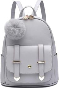 img 4 attached to Trendy Leather Shoulder Backpacks for Teenagers - Stylish Kids' Fashion Backpacks