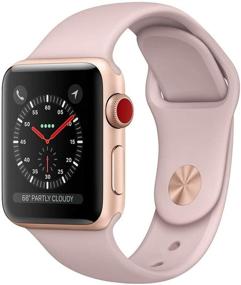 img 1 attached to Подобран для вас перевод заголовка товара: "Обновленные Apple Watch Series 3 (38MM) - Золотой корпус из алюминия с розовым песочным ремешком Sporт, с функцией GPS и возможностью использования сотовой связи".