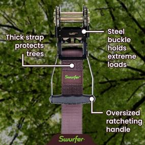 img 1 attached to 🌳 Swurfer Skyline - Heavy Duty Adjustable Slack Line Swing Hanging System with 4 Quick Connect Locking Steel Anchors for Versatile Swing Setups