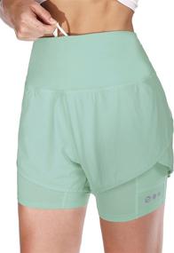 img 4 attached to 🏃 BALEAF Women's 2-in-1 High Waist Running Shorts with Pockets for Gym, Workout, Yoga - Includes Liner