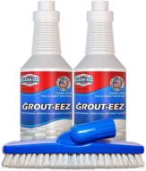🧼 it simply works! grout-eez ultimate tile & grout cleaner and whitener. effectively eliminates dirt & grime. suitable for all grout types. user-friendly. 2 pack with complimentary stand-up brush. clean-eez logo