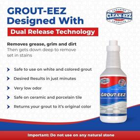 img 3 attached to 🧼 It Simply Works! Grout-Eez Ultimate Tile & Grout Cleaner and Whitener. Effectively Eliminates Dirt & Grime. Suitable for All Grout Types. User-Friendly. 2 Pack with Complimentary Stand-Up Brush. Clean-eez