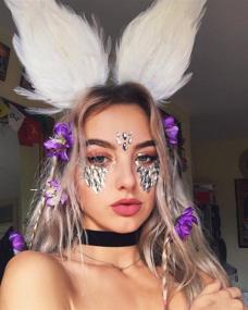img 3 attached to 🧜 6 Sets Mermaid Face Gems Glitter for Wow-worthy Rave Festivals, Rhinestone Face Jewels, Crystals Face Stickers for Stunning Eyes, Body Temporary Tattoos for Women