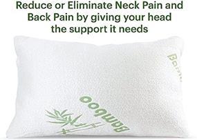 img 2 attached to 🌿 Brijo Standard Size Bamboo Shredded Memory Foam Pillow - Alleviate Neck, Back, and Shoulder Pain, Side Sleeper, Back or Stomach, Cooling & Hypoallergenic, Anti Snoring