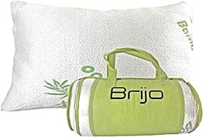 img 3 attached to 🌿 Brijo Standard Size Bamboo Shredded Memory Foam Pillow - Alleviate Neck, Back, and Shoulder Pain, Side Sleeper, Back or Stomach, Cooling & Hypoallergenic, Anti Snoring