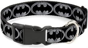 img 3 attached to 🐾 Buckle-Down Batman Shield Dog Collar: Adjustable Sizes for Small, Medium, and Large Dogs - Black/Silver Plastic Clip