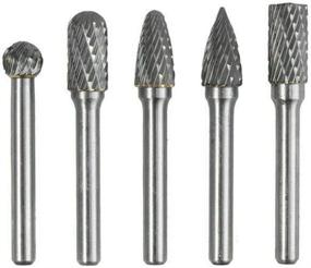 img 4 attached to 🔩 YEEZUGO 5PCS Double Cut Tungsten Carbide Rotary Burrs 1/4-Inch Shank and 2/5-Inch Head Size Die Grinder Bits for Drilling, Polishing, Carving, and Engraving