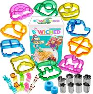 🥪 sandwich cutters for kids: perfect for toddler lunch boxes & bento boxes - includes uncrustable sealer, food picks, & veggie/fruit cutter логотип