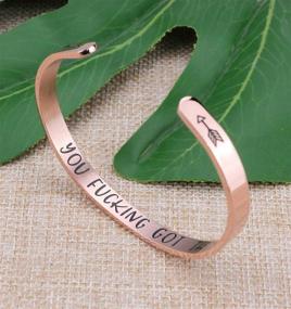 img 2 attached to 💫 Stainless Steel Rose Gold Cuff Bracelets - Inspirational Jewelry Gift for Girls, Women, and Friends