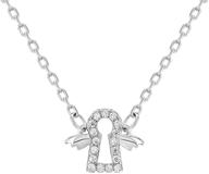 👼 925 sterling silver guardian angel necklace - beautiful cz angel pendant for toddlers & young girls - religious accessory for little girls logo