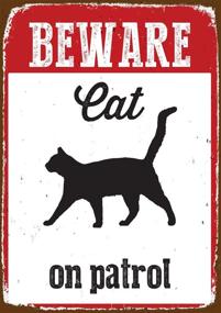 img 1 attached to Beware Cat Patrol Tin Sign