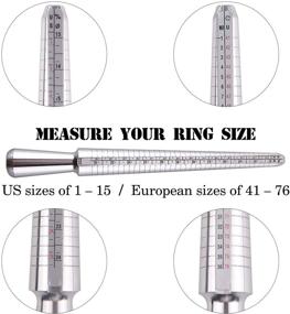 img 3 attached to 💍 Jewelry Making Kit - KUUQA Metal Ring Sizer Mandrel with Ring Sizer Gauge Set, Rubber Mallet Hammer, Wood Ring Adjuster Stick, and 2 Polishing Cloths