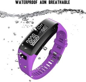 img 3 attached to Заменяемые ремешки Garmin Vivosmart HR - мягкий силиконовый браслет BossBlue для часов Garmin Vivosmart HR (фиолетовый, размер S).